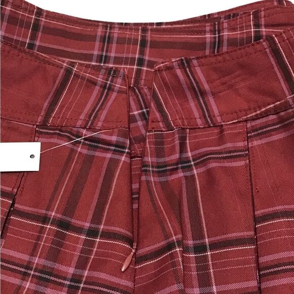 No Boundaries Red Plaid Pleated Micro Mini Skirt Size New X-Small - Picture 8 of 13